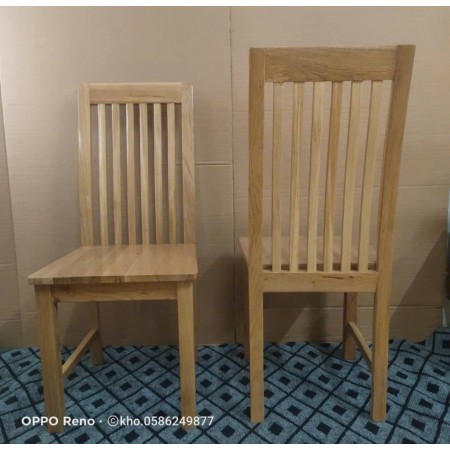 Ghế 6 Nan : 100% Gỗ Sồi + Mặt Ghế Gỗ 